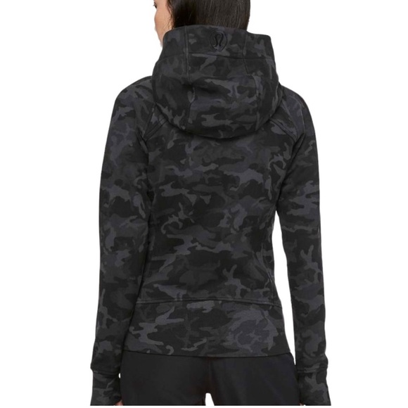 Lululemon Scuba Hoodie Size 4 Cotton Fleece Incognito Camo Multi Grey Jacket - Picture 3 of 16